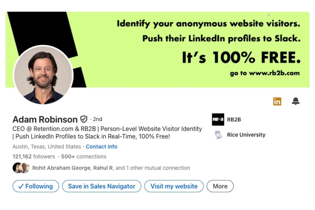Adam Robinson, Rb2b, Linkedin Profile