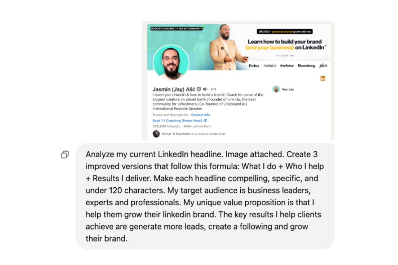 Chatgpt Prompt To Optimize Linkedin Headline