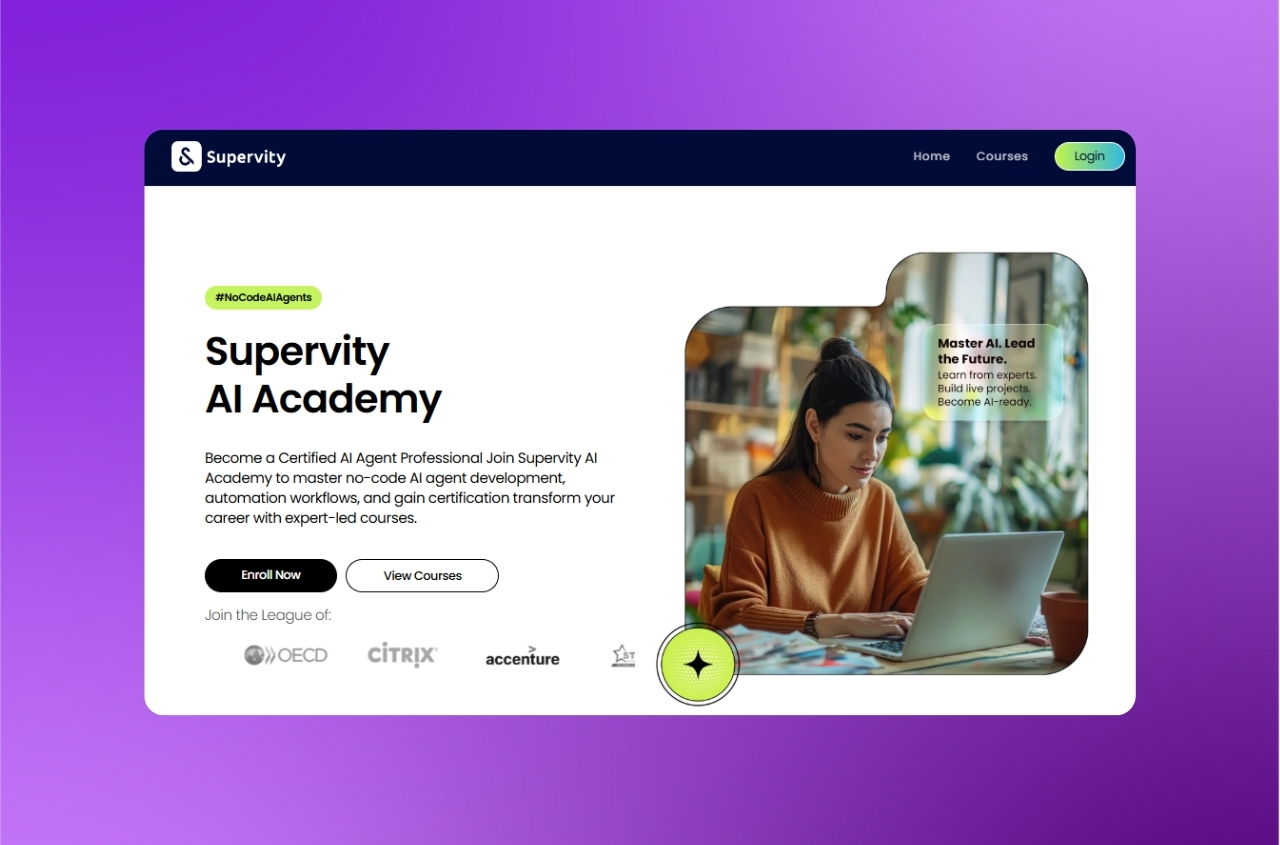 Supervity AI Academy Home Page Banner
