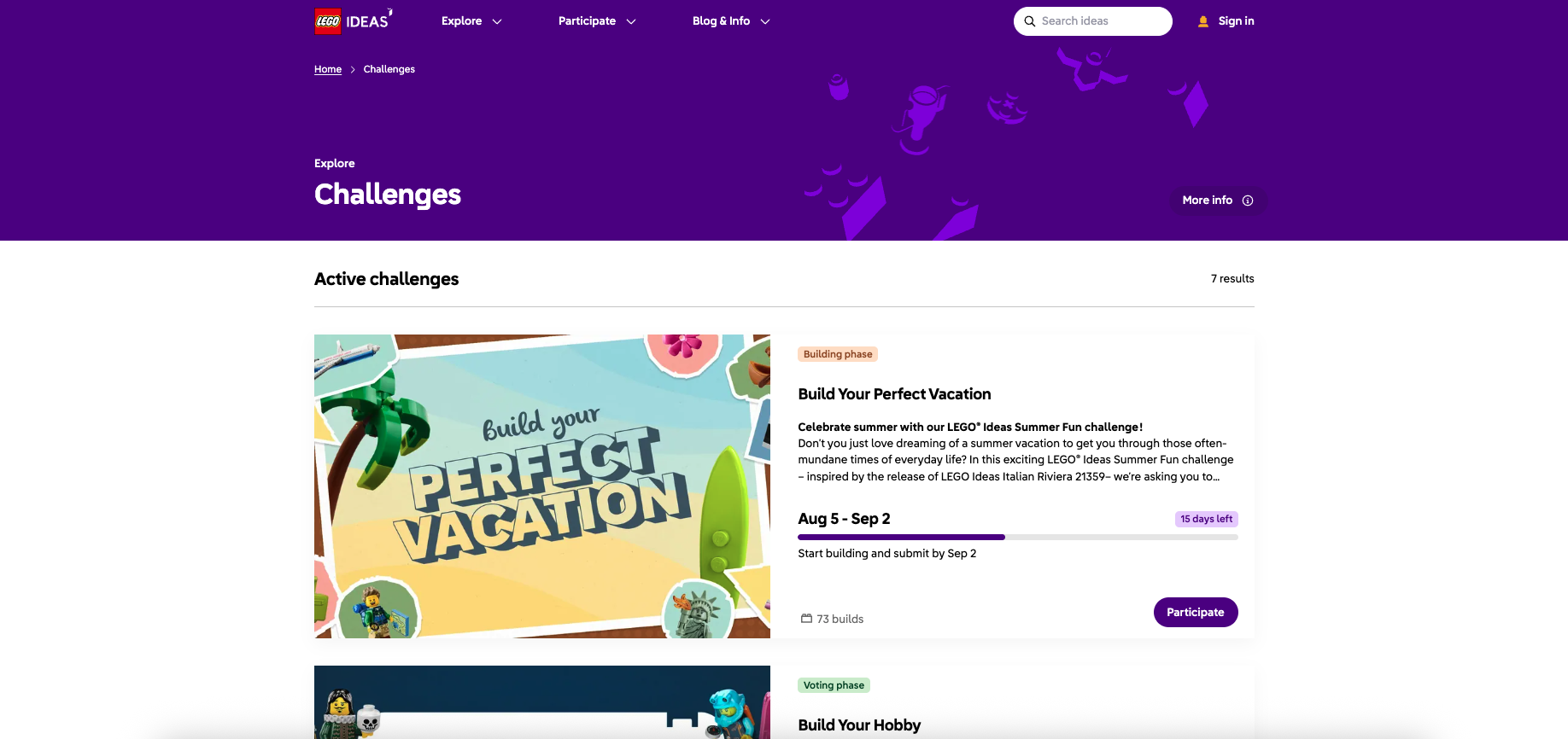 Lego Ideas Community Website